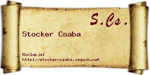 Stocker Csaba névjegykártya