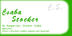 csaba stocker business card